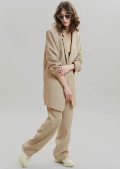The Frankie Shop CLOTHING Isla Tailored Trousers - Natural