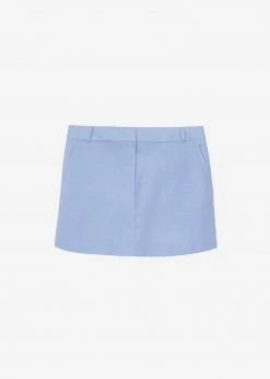 The Frankie Shop Isle Linen Mini Skirt - Light Blue