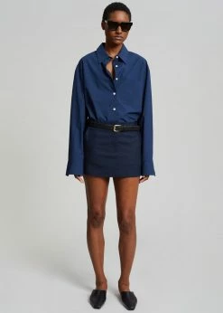 Deals π The Frankie Shop CLOTHING Isle Linen Mini π Skirt - Navy π 16 The Frankie Shop CLOTHING Isle Linen Mini Skirt - Navy