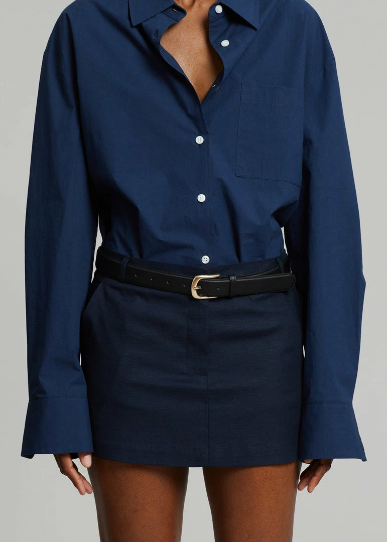 Deals π The Frankie Shop CLOTHING Isle Linen Mini π Skirt - Navy π 4 The Frankie Shop CLOTHING Isle Linen Mini Skirt - Navy