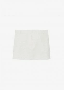 The Frankie Shop CLOTHING Isle Linen Mini Skirt - Oat Melange