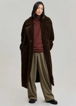 The Frankie Shop CLOTHING Jade Fuzzy Coat - Java