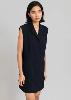 Inch Jahe Vest Dress - Navy