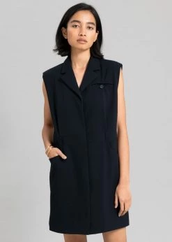 Inch Jahe Vest Dress - Navy