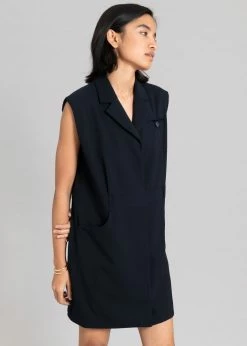Inch Jahe Vest Dress - Navy