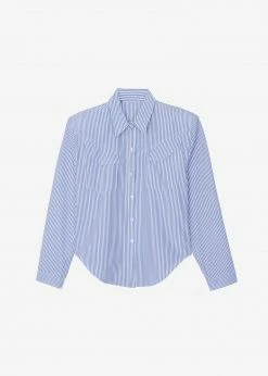 Black Fuchsia CLOTHING Jeanne Padded Shirt - White Stripe