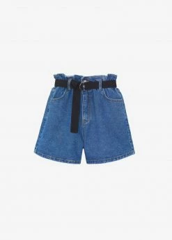 The Frankie Shop Jeda Denim Shorts - Medium Wash CLOTHING