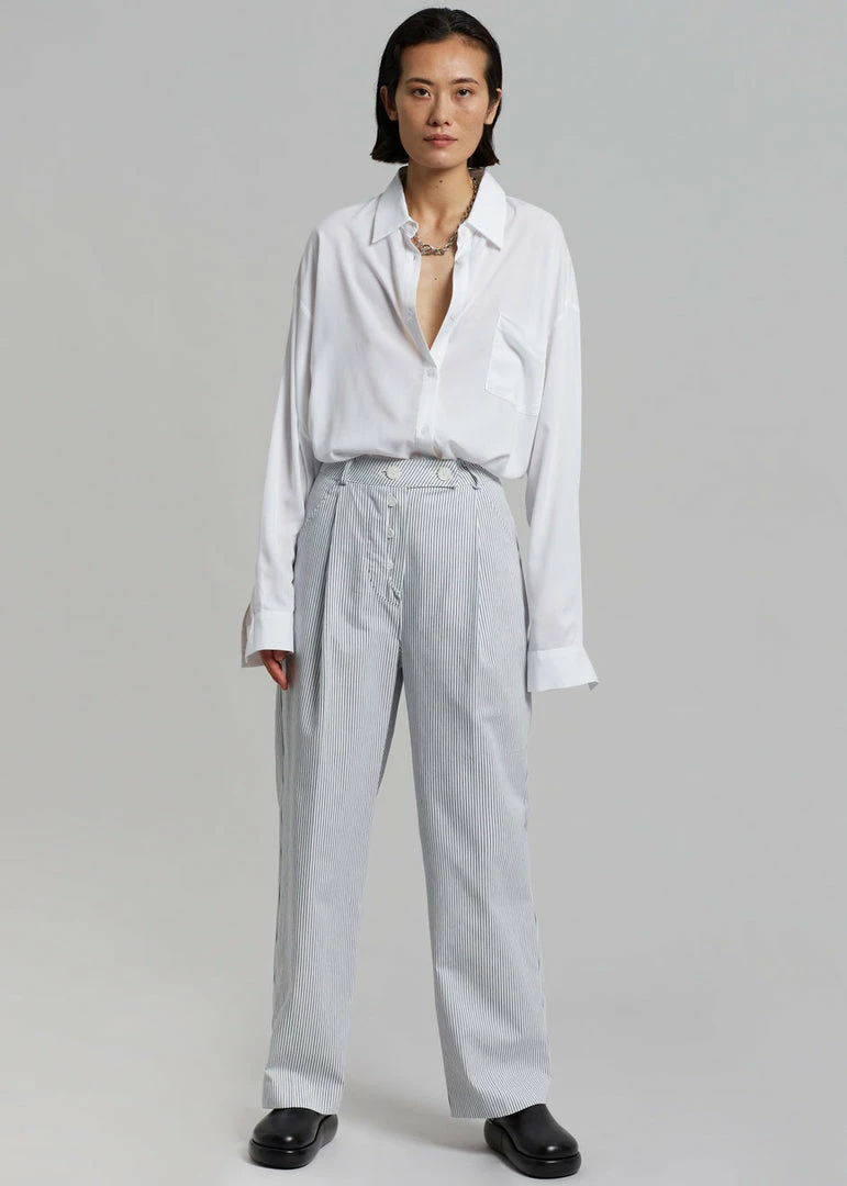 Wholesale β Beside You Jess Wide Pants - White Stripe CLOTHING π 7 Beside You Jess Wide Pants - White Stripe CLOTHING