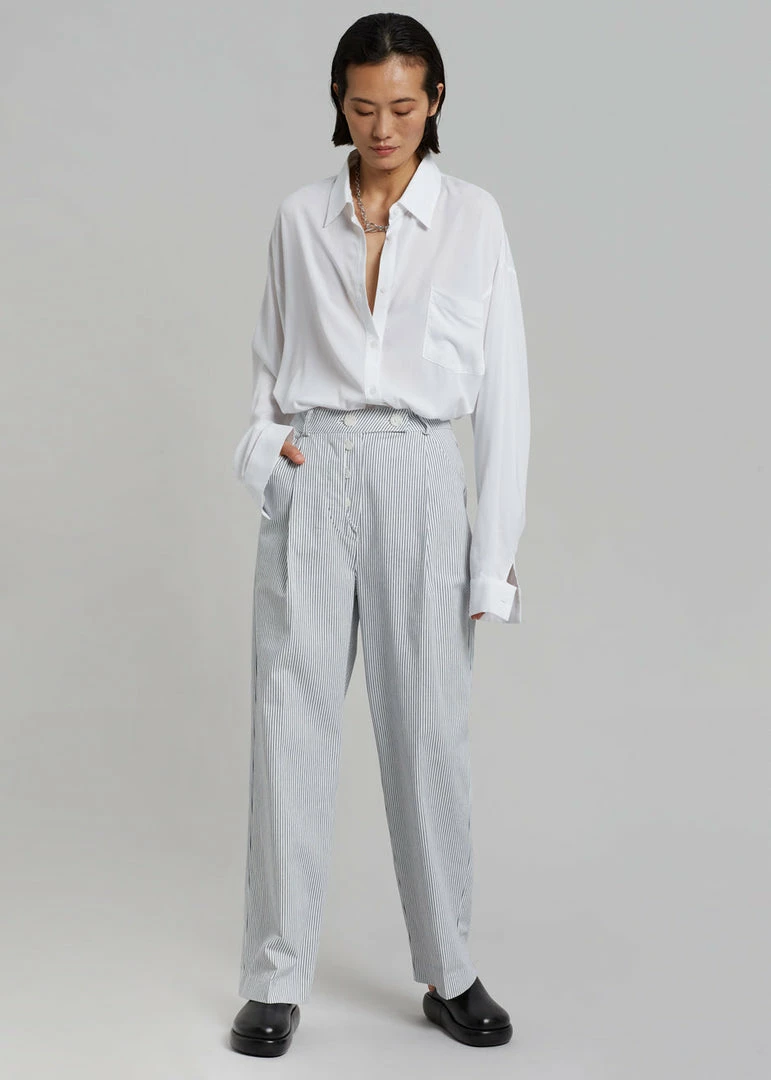 Wholesale β Beside You Jess Wide Pants - White Stripe CLOTHING π 2 Beside You Jess Wide Pants - White Stripe CLOTHING
