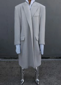 The Frankie Shop CLOTHING John Oversized Coat - Birch