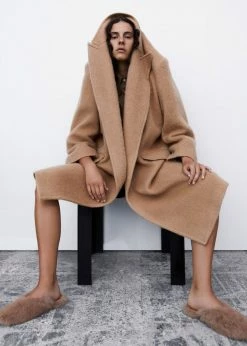The Frankie Shop CLOTHING John Oversized Coat - Camel