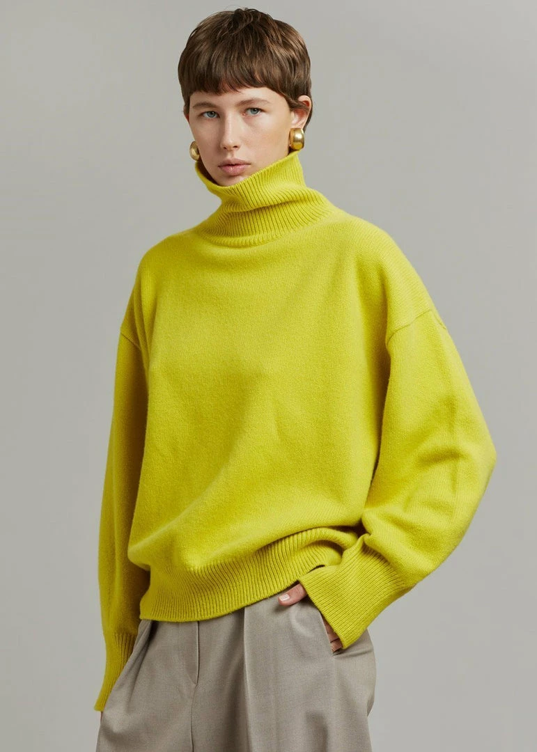 Promo β The Frankie Shop Joya Roll Neck Sweater - Citron π 1 The Frankie Shop Joya Roll Neck Sweater - Citron