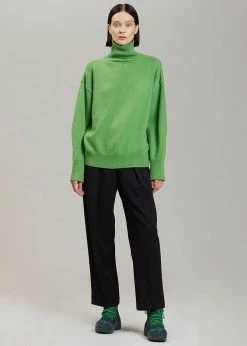 The Frankie Shop Joya Roll Neck Sweater - Kermit CLOTHING