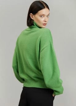 The Frankie Shop Joya Roll Neck Sweater - Kermit CLOTHING