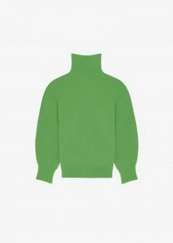 The Frankie Shop Joya Roll Neck Sweater - Kermit CLOTHING