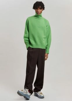 The Frankie Shop Joya Roll Neck Sweater - Kermit CLOTHING