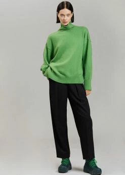 The Frankie Shop Joya Roll Neck Sweater - Kermit CLOTHING