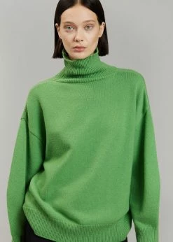 The Frankie Shop Joya Roll Neck Sweater - Kermit CLOTHING