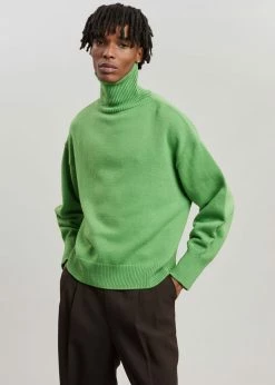 The Frankie Shop Joya Roll Neck Sweater - Kermit CLOTHING
