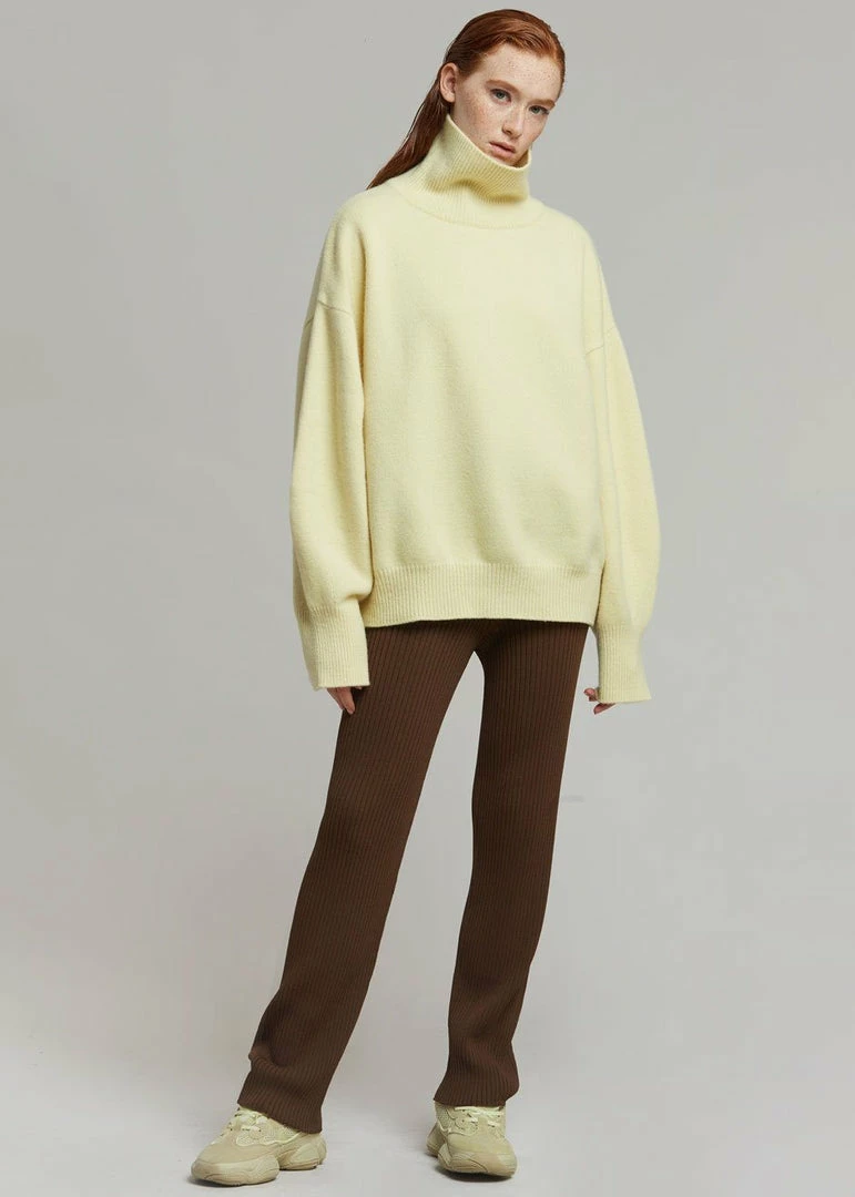 Best deal ๐งจ The Frankie Shop CLOTHING Joya Roll Neck Sweater - Lemon ๐ 2 The Frankie Shop CLOTHING Joya Roll Neck Sweater - Lemon