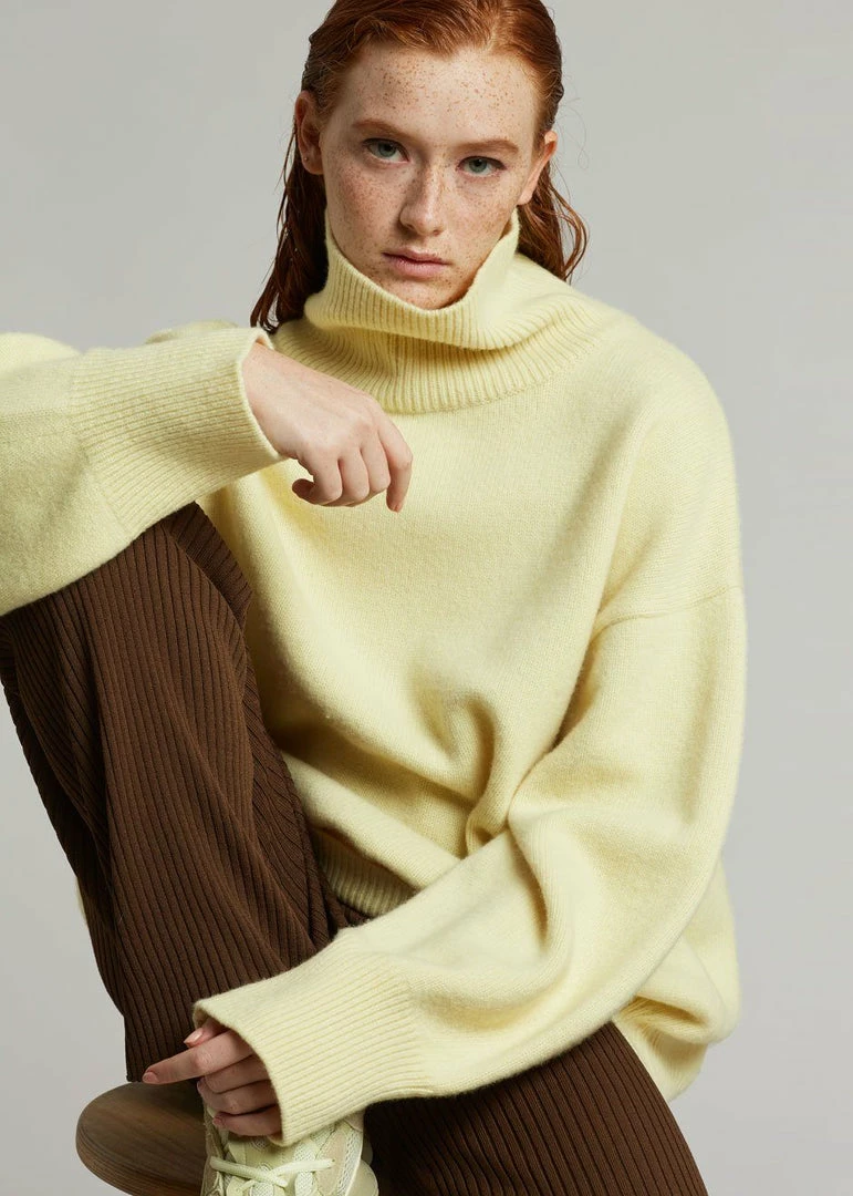 Best deal ๐งจ The Frankie Shop CLOTHING Joya Roll Neck Sweater - Lemon ๐ 3 The Frankie Shop CLOTHING Joya Roll Neck Sweater - Lemon