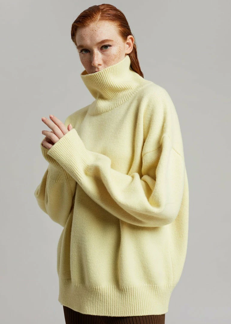 Best deal ๐งจ The Frankie Shop CLOTHING Joya Roll Neck Sweater - Lemon ๐ 1 The Frankie Shop CLOTHING Joya Roll Neck Sweater - Lemon