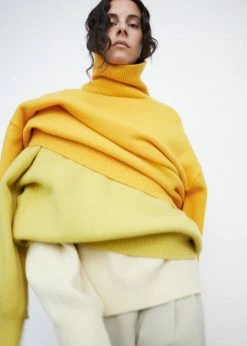 The Frankie Shop Joya Roll Neck Sweater - Marigold CLOTHING