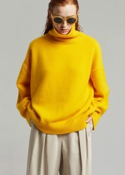 The Frankie Shop Joya Roll Neck Sweater - Marigold CLOTHING