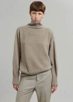 The Frankie Shop Joya Roll Neck Sweater - Taupe CLOTHING