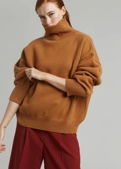 The Frankie Shop CLOTHING Joya Roll Neck Sweater - Terra Cotta