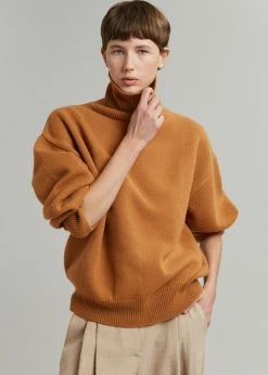 The Frankie Shop CLOTHING Joya Roll Neck Sweater - Terra Cotta