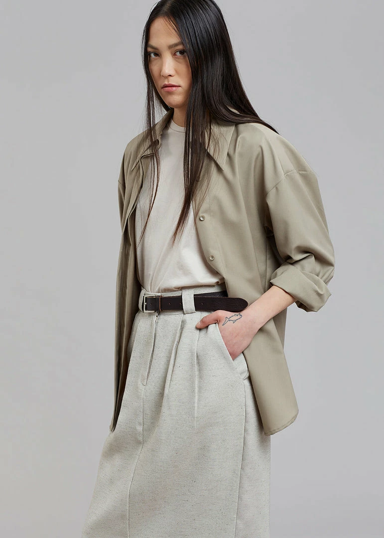 New β Project View Julian Midi π Skirt - Birch Melange CLOTHING β 5 Project View Julian Midi Skirt - Birch Melange CLOTHING