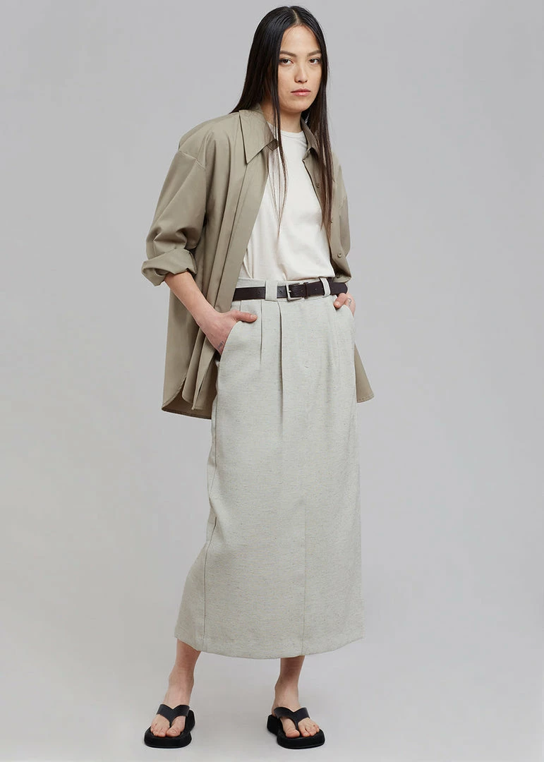 New β Project View Julian Midi π Skirt - Birch Melange CLOTHING β 1 Project View Julian Midi Skirt - Birch Melange CLOTHING