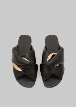 Vacation Edit JW Anderson Chain Flat Sandals - Black