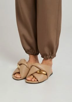 SHOES JW Anderson Chain Flat Sandals - Taupe
