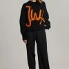 JW Anderson Crewneck Cable Jumper - Black/Orange