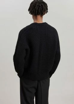 JW Anderson Crewneck Cable Jumper - Black/Orange