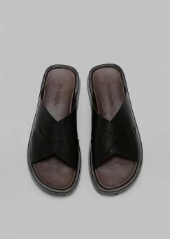 Vacation Edit JW Anderson Flat Platform Sandal - Black