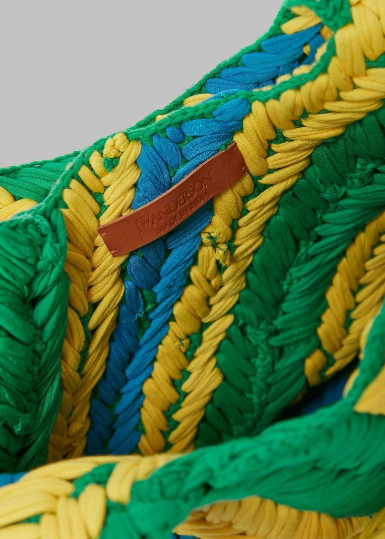 Best Pirce π JW Anderson Knitted Shopper - Green/Yellow/Blue Men π― 3 JW Anderson Knitted Shopper - Green/Yellow/Blue Men