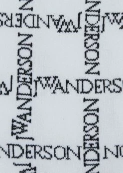 ACCESSORIES JW Anderson Logo Grid Ankle Socks - White/Black