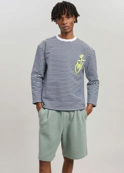 Men JW Anderson Long Sleeve Crewneck Tee - Black/White