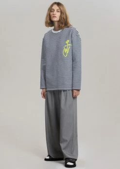 Men JW Anderson Long Sleeve Crewneck Tee - Black/White