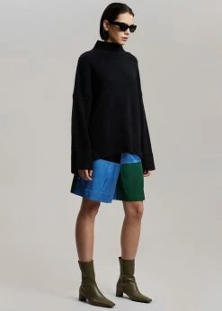 Men JW Anderson Panelled Boxing Shorts - Blue/Black