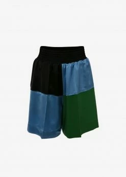 Men JW Anderson Panelled Boxing Shorts - Blue/Black