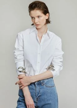 JW Anderson Silver Chain Link Shirt - White CLOTHING