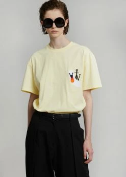 CLOTHING JW Anderson Swan Embroidered Logo T-Shirt - Yellow