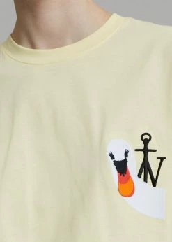 CLOTHING JW Anderson Swan Embroidered Logo T-Shirt - Yellow