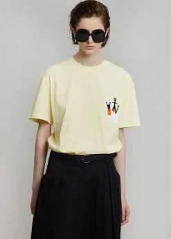 CLOTHING JW Anderson Swan Embroidered Logo T-Shirt - Yellow