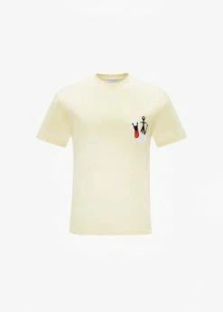 CLOTHING JW Anderson Swan Embroidered Logo T-Shirt - Yellow