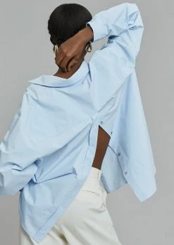 Love You So Much CLOTHING Kae Button Back Shirt - Sky